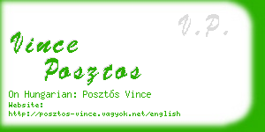 vince posztos business card